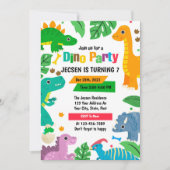 Cute Dinosaur Invitation Anniversaire (Devant)