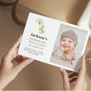 Cute Dinosaur Invitation Anniversaire
