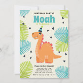 Cute Dinosaur Invitation de fête d'anniversaire (Devant)