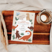 Cute Dinosaur Invitation de fête d'anniversaire