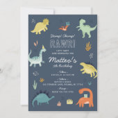 Cute Dinosaur Invitation de fête d'anniversaire (Devant)