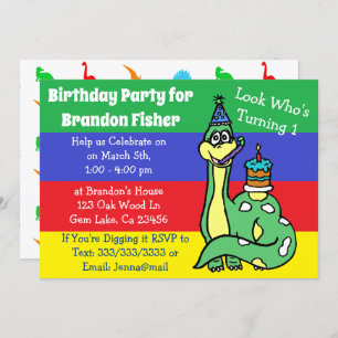 Cute Dinosaur Invitations Anniversaires