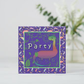 Cute Dinosaur Invitations de fête d'anniversaire (Debout devant)