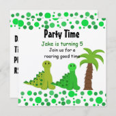 Cute Dinosaur Invitations de fête d'anniversaire (Devant / Derrière)