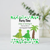 Cute Dinosaur Invitations de fête d'anniversaire (Debout devant)