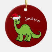 Cute Dinosaur Kerstmis Keramisch Ornament (Voorkant)