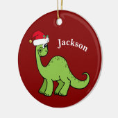 Cute Dinosaur Kerstmis Keramisch Ornament (Links)