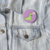 Cute Dinosaur Mustache Ronde Button 5,7 Cm (In situ)