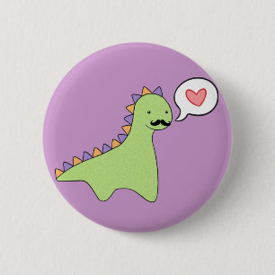 Cute Dinosaur Mustache Ronde Button 5,7 Cm