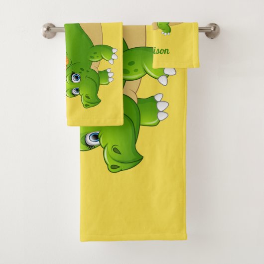 Cute Dinosaur nom personnalisé & ensemble de servi (En situation)