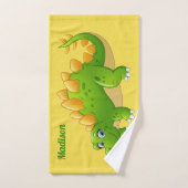 Cute Dinosaur nom personnalisé & ensemble de servi (Serviette à main)