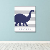 Cute Dinosaur Nursery Toile Enveloppée - Art Mur (Insitu (Plancher de Bois))