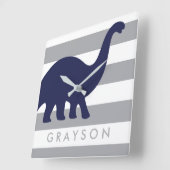 Cute Dinosaur Nursery Wall Clock - Dinosaur Baby Vierkante Klok (Hoek)