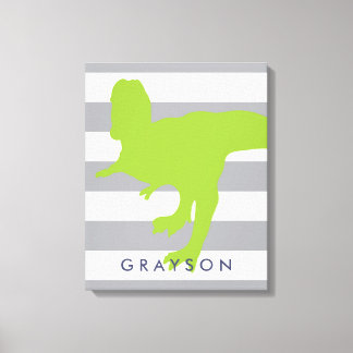 Cute Dinosaur Nursery Wrapped Canvas - Wall Art Afdruk