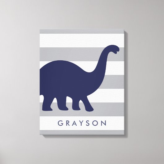 Cute Dinosaur Nursery Wrapped Canvas - Wall Art Afdruk (Voorkant)