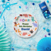 Cute Dinosaur over de tableware van verjaardagsfee Papieren Bordje (Feest)