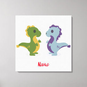 Cute Dinosaur Pair Thunder_Cove Canvas Afdruk