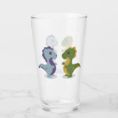 Cute Dinosaur Pair Thunder_Cove Glas (Achterkant)