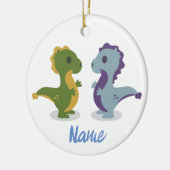 Cute Dinosaur Pair Thunder_Cove Keramisch Ornament (Links)