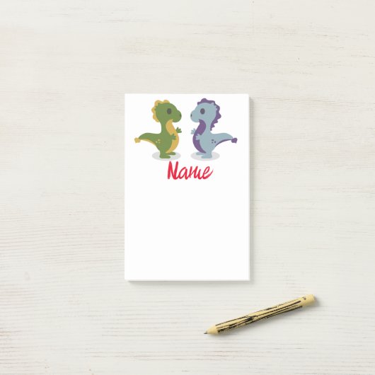 Cute Dinosaur Pair Thunder_Cove Post-it® Notes (Op bureau)