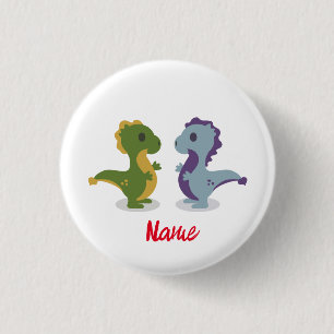 Cute Dinosaur Pair Thunder_Cove Ronde Button 3,2 Cm