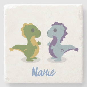 Cute Dinosaur Pair Thunder_Cove Stenen Onderzetter