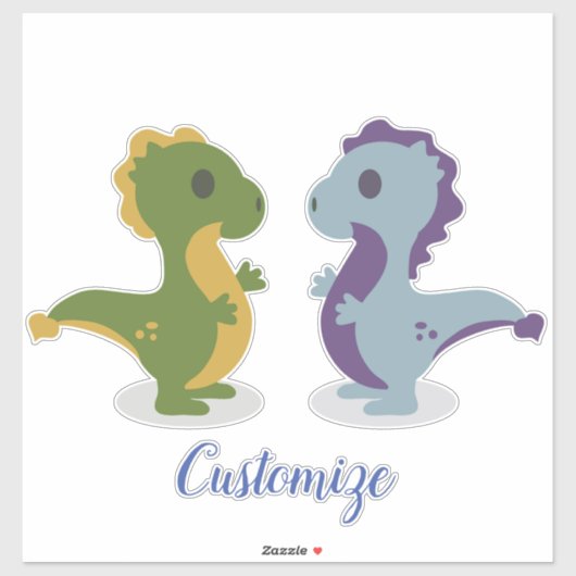 Cute Dinosaur Pair Thunder_Cove Sticker (Vel)