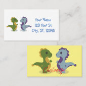 Cute Dinosaur Pair Thunder_Cove Visitekaartje (Voorkant / Achterkant)