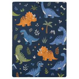 Cute Dinosaur Patroon Kleurrijk Klembord