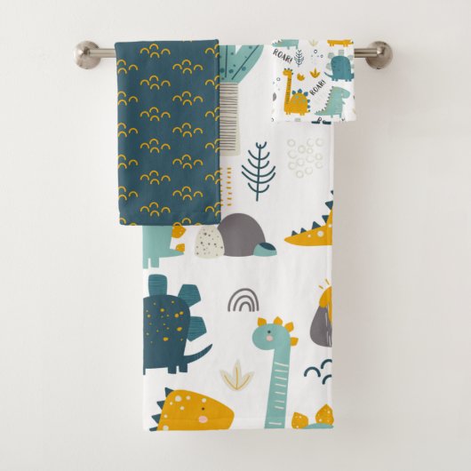 Cute Dinosaur Pattern Bad Handdoek (Insitu)
