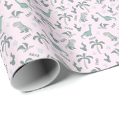 Cute Dinosaur Pattern Cadeaupapier (Rol Hoek)