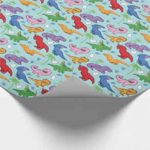 Cute Dinosaur Pattern Cadeaupapier