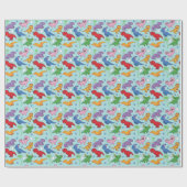 Cute Dinosaur Pattern Cadeaupapier (Vlak)