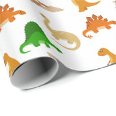 Cute Dinosaur Pattern Cadeaupapier (Rol Hoek)