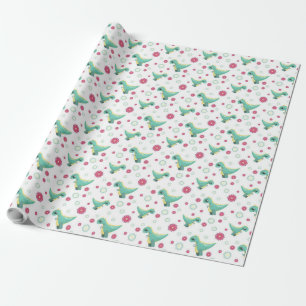 Cute Dinosaur Pattern Gift Wrapping Paper Cadeaupapier