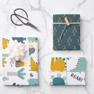 Cute Dinosaur Pattern Inpakpapier Vel