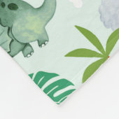 Cute Dinosaur Pattern Kinder Monogram Fleece Deken (Hoek)