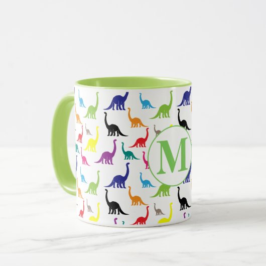 Cute Dinosaur Pattern Mok (Voorkant links)