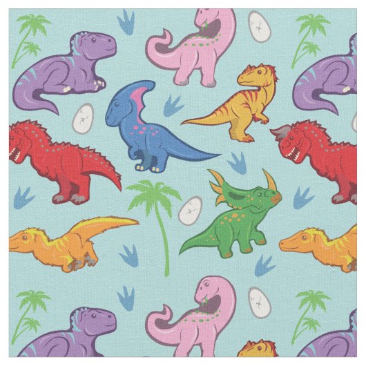 Cute Dinosaur Pattern Stof (Close Up)