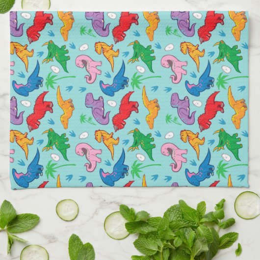 Cute Dinosaur Pattern Theedoek (Gevouwen)