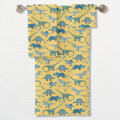 Cute Dinosaur Pattern Yellow Bad Handdoek