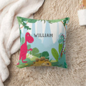 Cute Dinosaur Personalized Name Kids Room Kussen (Deken)
