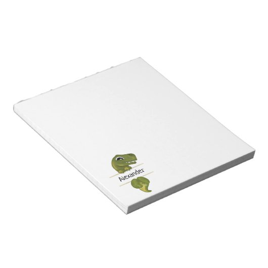 Cute Dinosaur Personalized Notitieblok (Schuin)