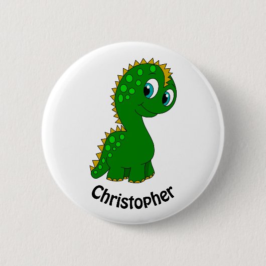 Cute Dinosaur Personalized Ronde Button 5,7 Cm (Voorkant)