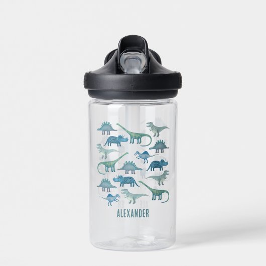 Cute Dinosaur Personalized Waterfles (Voorkant)