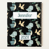 Cute Dinosaur Personnalisé Noir 2024 Non daté (Dos)