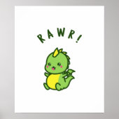 Cute Dinosaur Poster (Voorkant)