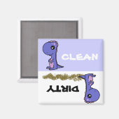 Cute Dinosaur Propre Lave-Vaisselle Sale Magnet (Recto/Verso)