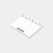Cute Dinosaur Rainbow Waterverf Oerwoud Pattern Post-it® Notes (Schuin)