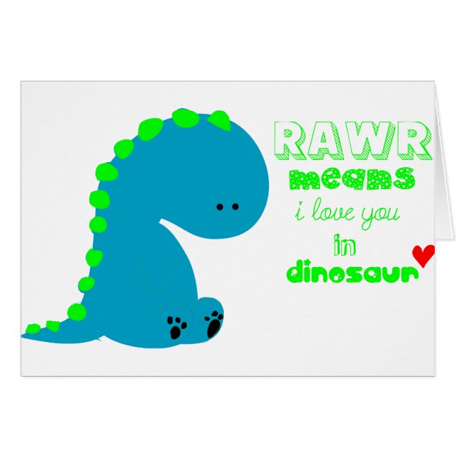 Cute Dinosaur RAWR (Voorkant Horizontaal)